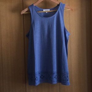 Lace Bottom, Cotton, Loose Summer Tank
